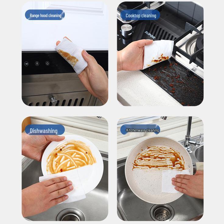 Large & Thick Kitchen Wipes - Pack of 80, Strong Stain Removal, Disposable for Home Use