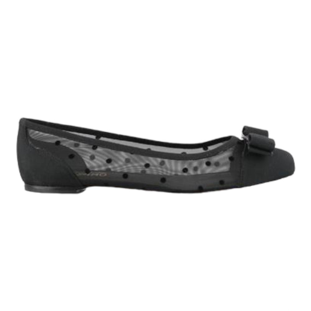 

Ferragamo SALVATORE FERRAGAMO Varina Dots Женские 707708 Черные туфли на плоской подошве мульти