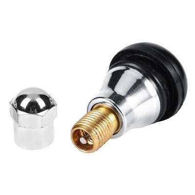 4 Peças Preto Carro Motocicleta Liga Cromada Sem Câmara Válvulas de Pneu de Roda de Borracha Completas TR412ac Tampas Cromadas