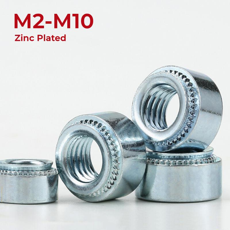 

M2 M2.5 M3 M4 M5 M6 M8 M10 Zinc Plated Carbon Steel Pressure Riveting Nut Self Clinching Nut Swage Nut Sert Press Nuts S-M2-1(30pcs)