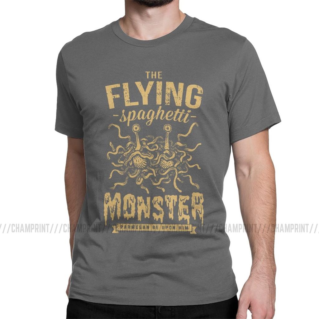 The Flying Spaghetti Monster T Shirt Men Funny TShirt Round Neck Flying Spaghetti Monsterism Pastafarianism FSM Tee Shirt