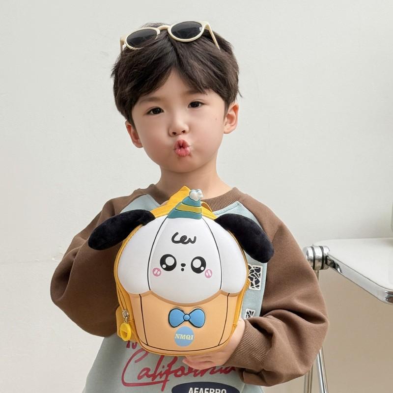 Cute puppy dog children's breast bag boys and girls new cartoon shoulder bag lightweight travel hard shell messenger bag