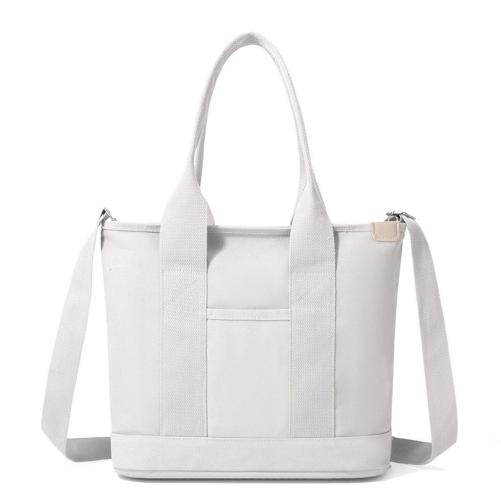 16oz Japanese-Korean Style Women's Tote: Single Shoulder, Crossbody, Large Capacity, Simple Canvas Handbag