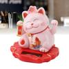 Solar Good Luck Cat Traditional Chinese  ABS Waving Arm Adorable Light Sensing Solar Lucky Cat Decorative for Office
