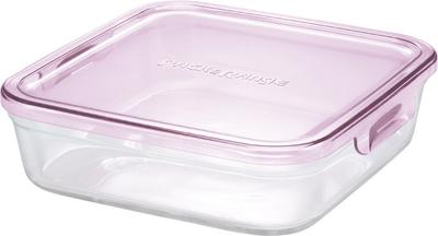 Iwaki Heat Resistant Glass Storage Container Pink Square L Pack Range 1.2L & KC3248N-P
