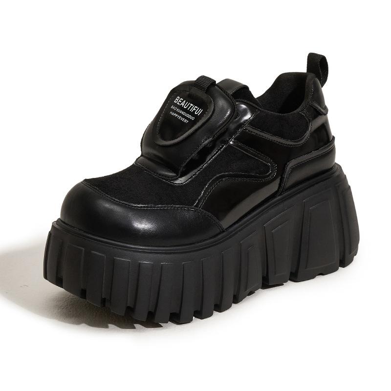 Fashion 8cm Winter High Platform Pumps for Women 2025 Fashion Mixed Colors Loafers Thick Bottom Wedges Heels Leather Woman Shoes