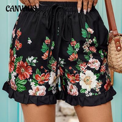 Women's Clashing Lace Shorts Summer Casual Elastic Shorts