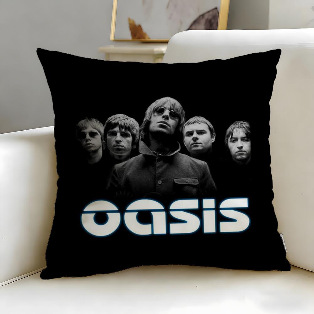 classic band Oasis Cushion Cover Soft  EasyWash Pillow Case  Versatile for Couch Bed Travel and Office