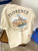 Florenz Dom Toskana Italien Grafik T-Shirt Y2k Unisex Weiche Baumwolle Kurzarm Sommer Reise Urlaub Täglich Lässig Basis Oberteile