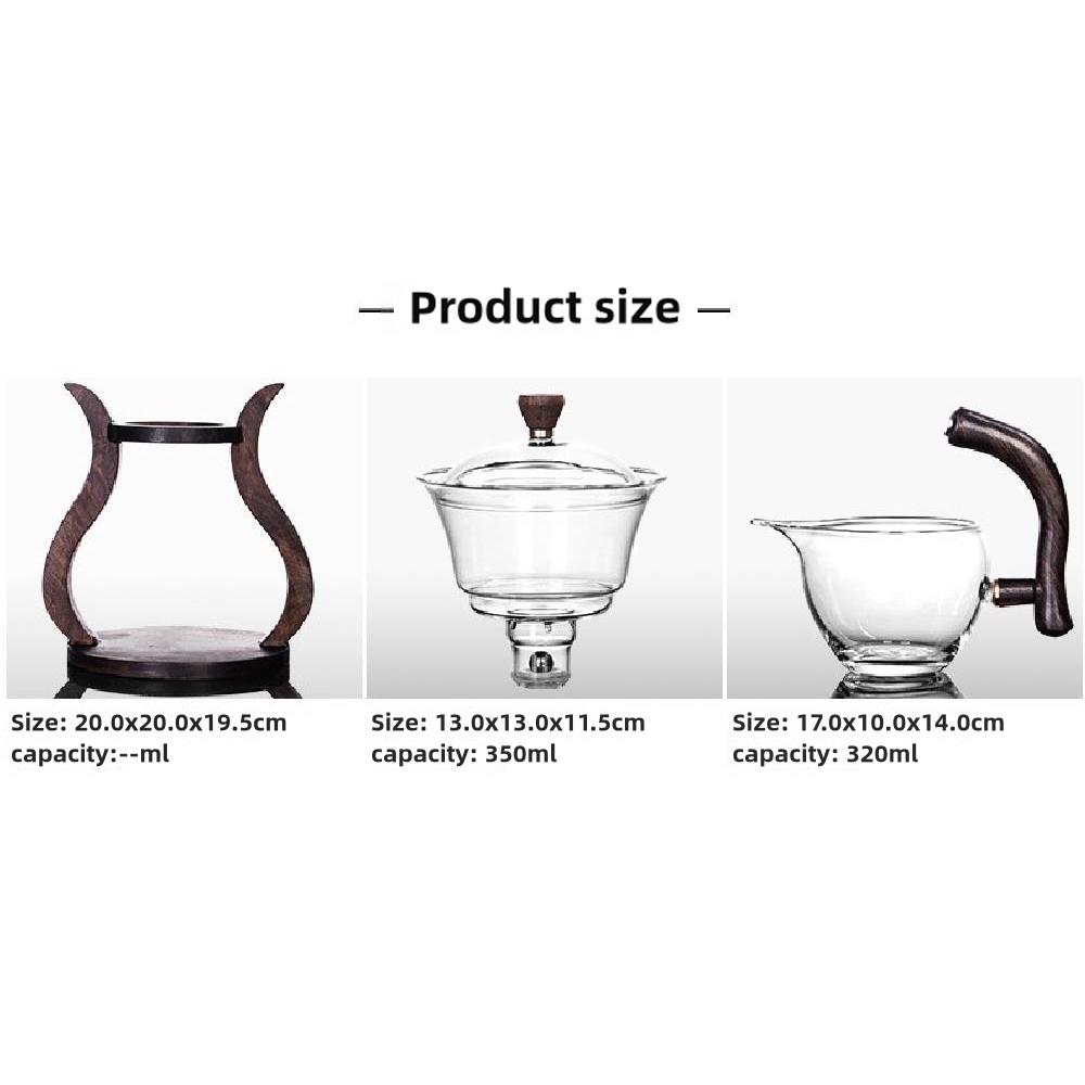 Lazy Kung Fu Drip Teapot, Magnetic Flow Semi-Automatic Glass Teapot Set, Heat Resistant Tea Set, Gift