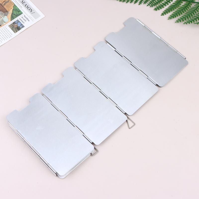 9 Plates Foldable Gas Cookers Wind Deflectors Outdoor Stove Wind Shield Camping Windscreen Stove Steel Wind Screen