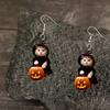 1 Pair Cat Portable Pumpkin Earrings Acrylic Flat Creative Halloween Funny Ghost Kids Earrings