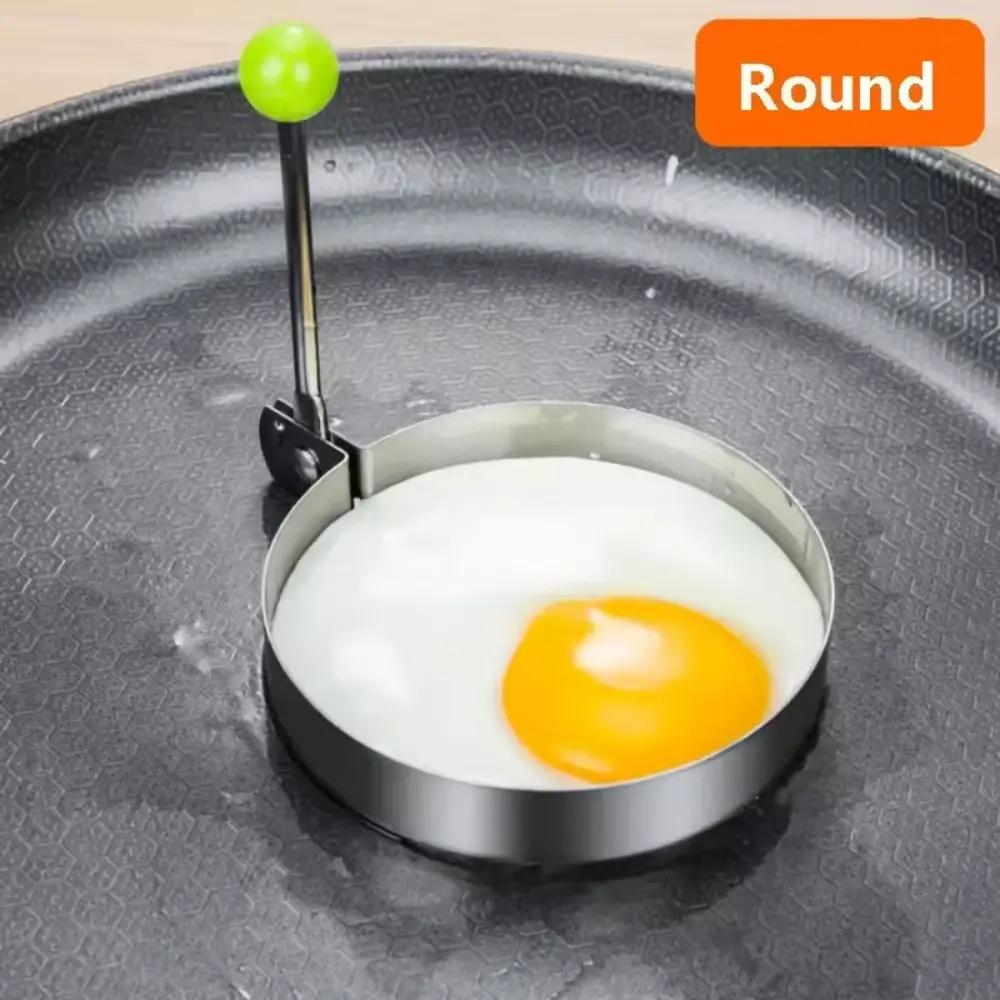 New Stainless Steel Fried Egg Mold Heart Pancake Circle Shape Fried Egg Shaper Kitchen Tools Accessories Egg Tool Bento Art