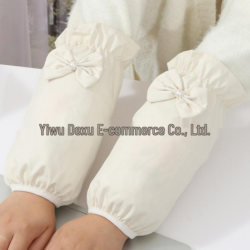 Autumn/Winter Bowknot Anti-Stain Cuffs for Women & Students