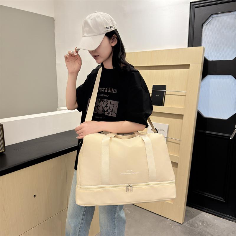 Ladies Large Capacity with Shoe Compartment Simple Casual Portable Travel Bag Dry and Wet Separation Sports Training Fitness Bag
