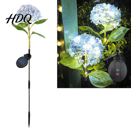 Solar Powered Patio Decor Fairy Hydrangea Lights Garden Stake Waterproof LED Flower Light Lights Colorful Outdoor Lamp for Lawn Pathway