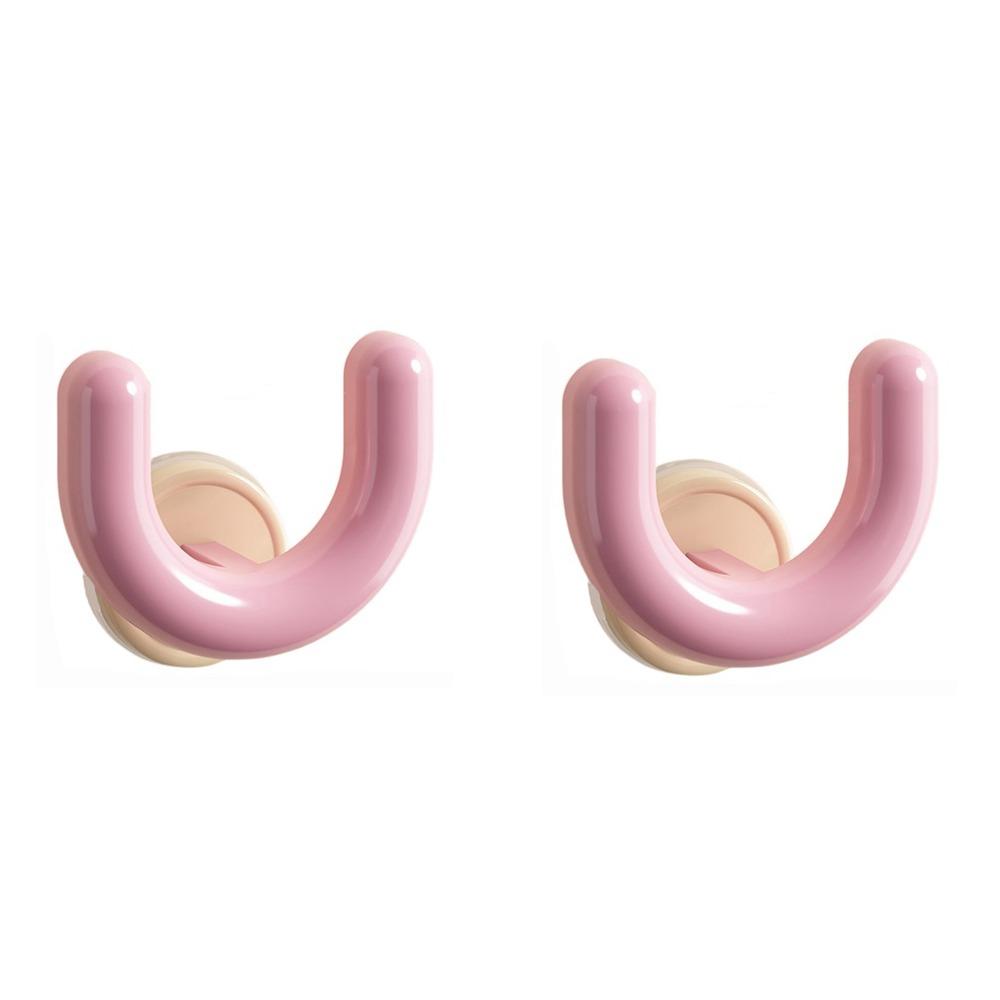 

2Pcs Plastic U Slipper Rack Punch Free Slipper Hanger Light Luxury Shoe Wall Hook Bathroom светло-розовый