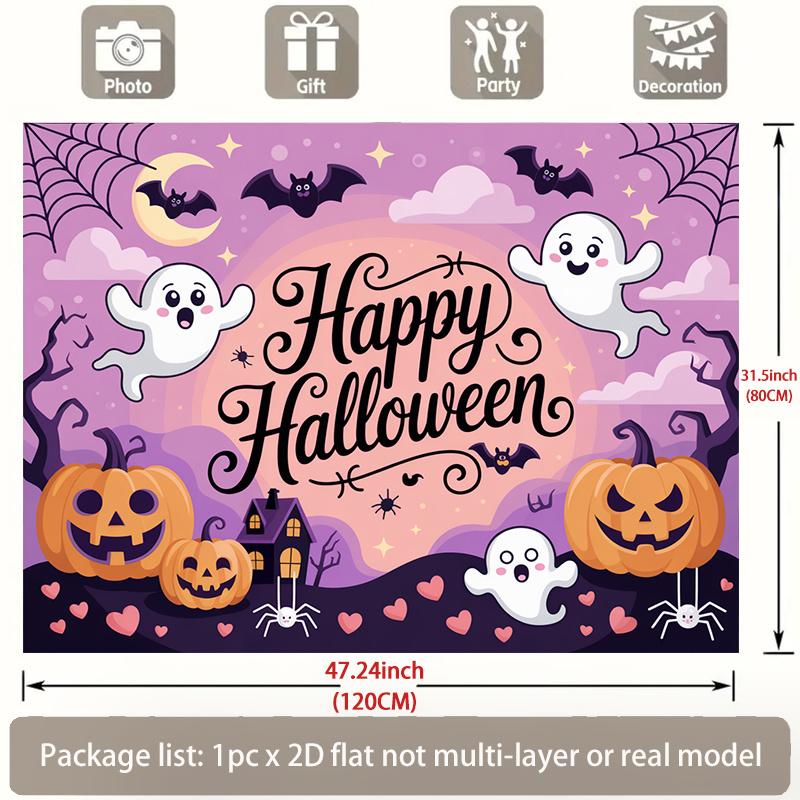 2D flat banner 1 piece Halloween happy illustration background decoration background photo prop