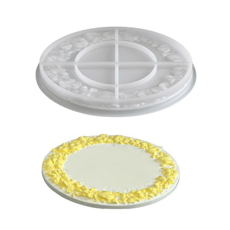Silicone Resin Tray Mold With Floral Rims Design For Handmade Crafts Jewelry Dishes And Home Decors