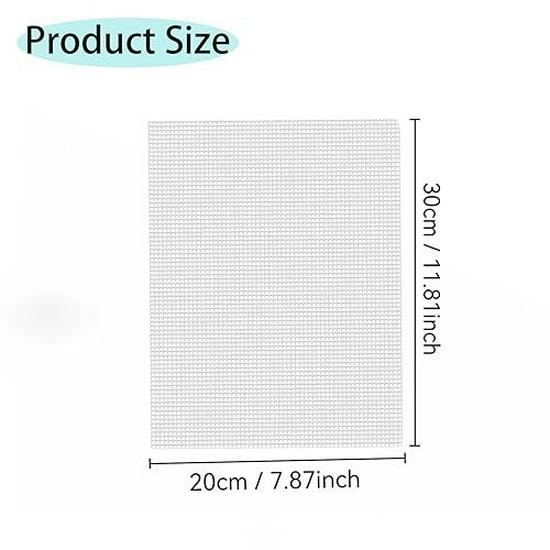 Heart-Shaped 30x20cm Grid Plastic Canvas for Embroidery & Cross Stitch, White чёрный