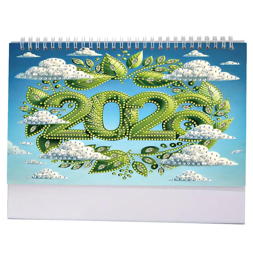 2026 Calendar Diamond Painting Calendar Set with Irregular Shaped Diamonds DIY Diamond Art Desk Calendar for Home Office