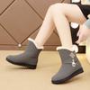 Fashion Cotton Round Toe Gray Work Woman Shoes Booties 2025 New In Large Size Warm On Promotion Rock Offer Trend Snow Boots for Women