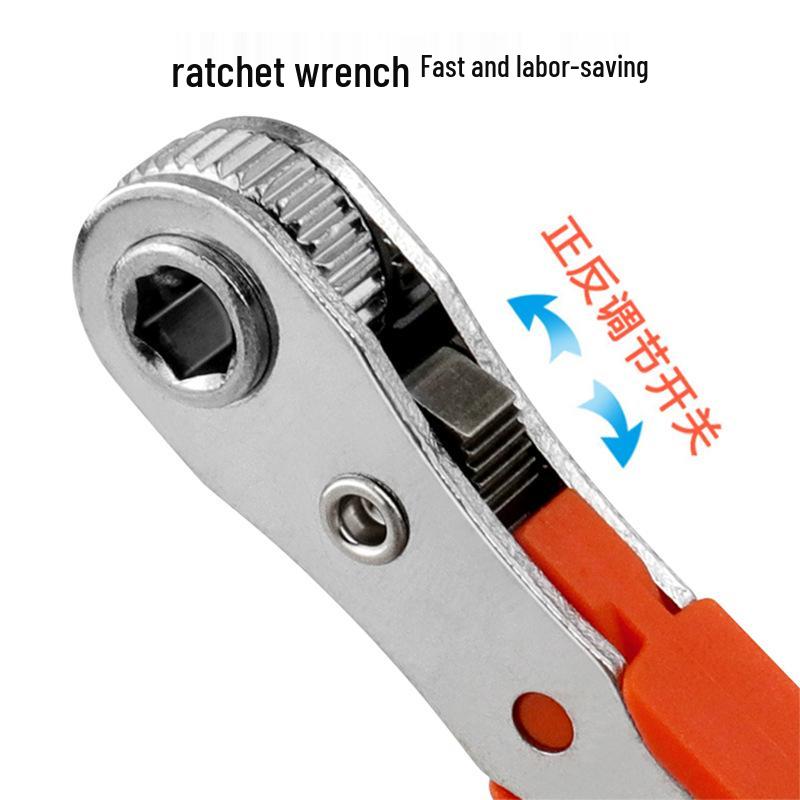 Magnetic Mini 36-Tooth Reversible Ratchet Wrench with Quick-Release Plastic Ring for Tight Spaces
