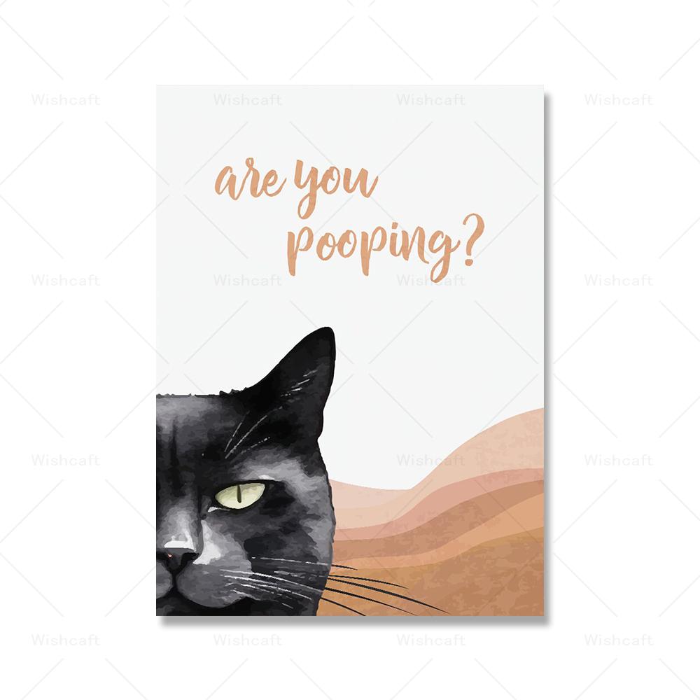 Bathroom Fun Printable Poster Boho Art Black Cat Asked Do You Love Toilet Wall Decor Humorous Cat Owner Housewarming Gift Murals