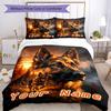 3PC Custom Name "German Shepherd Sunset Majesty" Bedding Set Duvet Cover Closure Includes 1 Duvet Cover & 2 Pillowcases for Bedroom