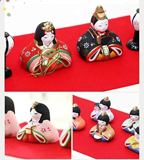 Osaka Choseido Original Compact Mini Hina Doll with Name and Wooden Tag Ceramic 26cm Hanamiyabi Hina (Free Gift) (Sent Separately) Five-Tiered