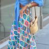Ladies Skirt Colorful Rhombus Print High Waist Bohemian A-line Big Hem Patchwork Ruffle Drawstring Beach Maxi Skirt