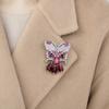 Women Brooch, Butterfly Tassel Pin with Multi-Color Rhinestones Inlay, Gradient Enamel Wings Badge for Decorative Jewelry Accessory