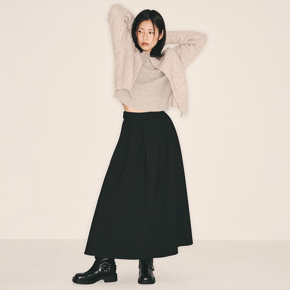 Eiaenlei Ar_A-Line Umbrella Pleated Skirt_2Color