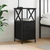 Bedside Table - Maison Exclusive - Black - Engineered Wood & Iron Frame - 34 X 35.5 X 70 Cm