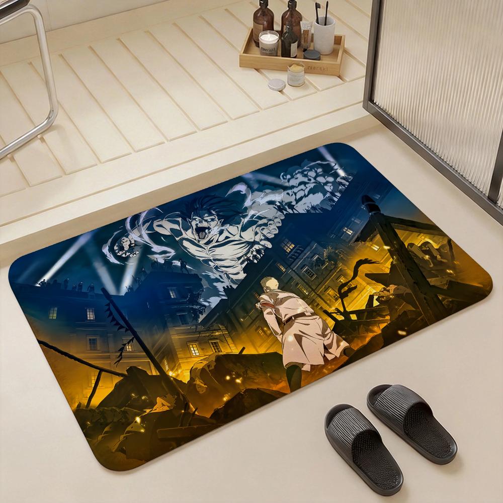 Anime Hot A Attack on Titan Floor Mat Eco Flannel Doormat Non Slip Odorless Indoor Floor Rug Soft Short Plush Home Mat