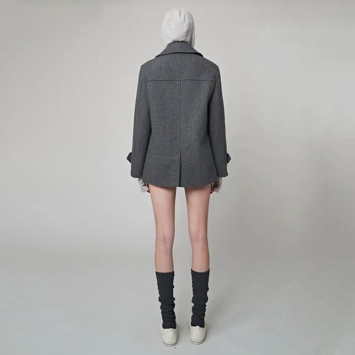 AW32AS07 Double Rib Knee Socks_Charcoal