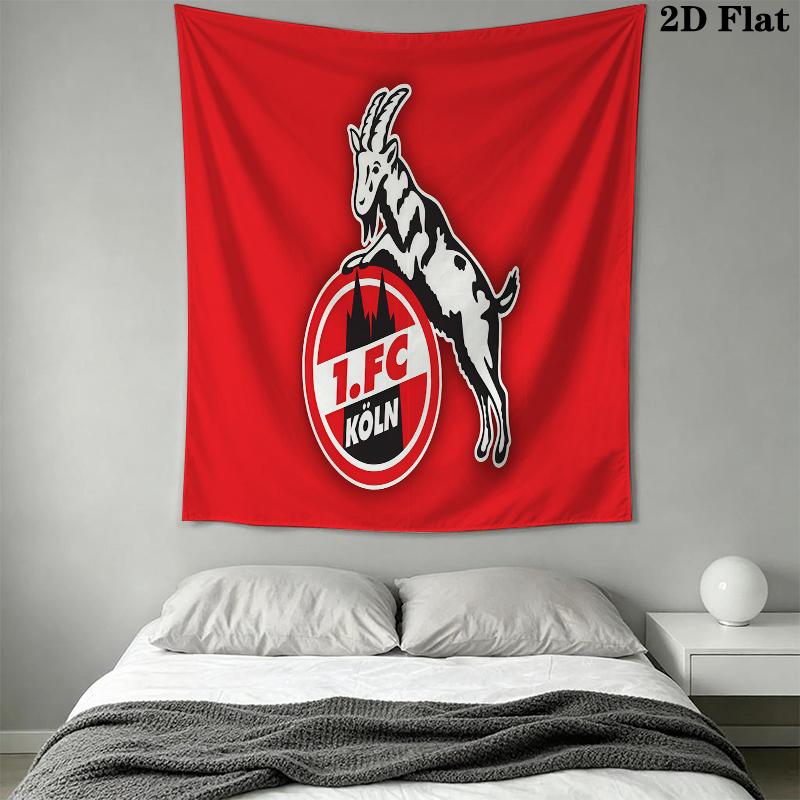 FC KÖLN Wall Tapestry Aesthetic Wall Hanging Printed Fabric Blanket Decorative Tapestries for Bedroom Living Room Home Decor