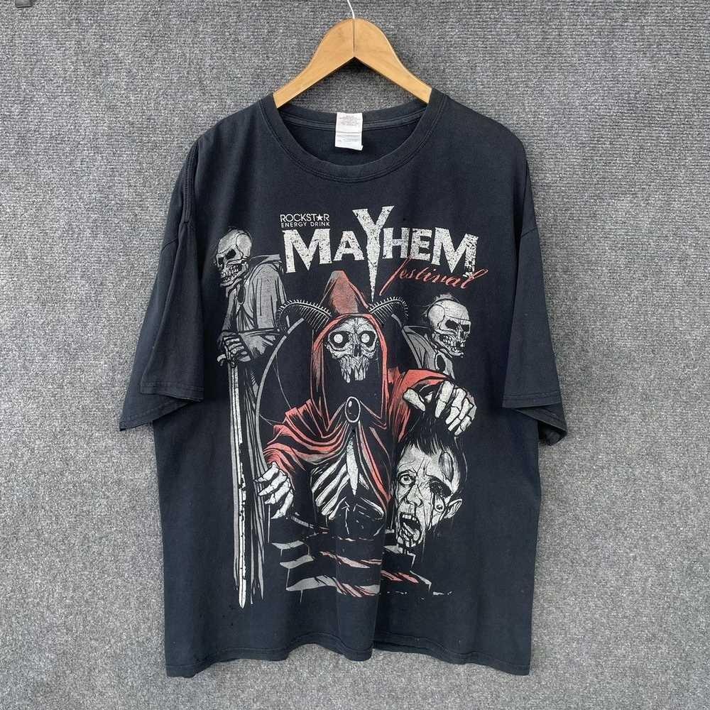 Vintage Mayhem Festival Concert Distressed T Shirt Reprint AN49678 S