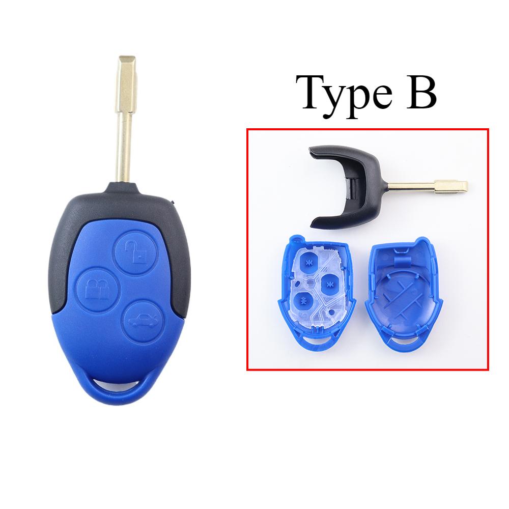 3 Bottons Metal Car Key Cover Fob Case Shell For Ford Focus Mk2 Mk7 Mk5 Mk6 Fiesta Fusion Mondeo Mk3 Transit Street Ka