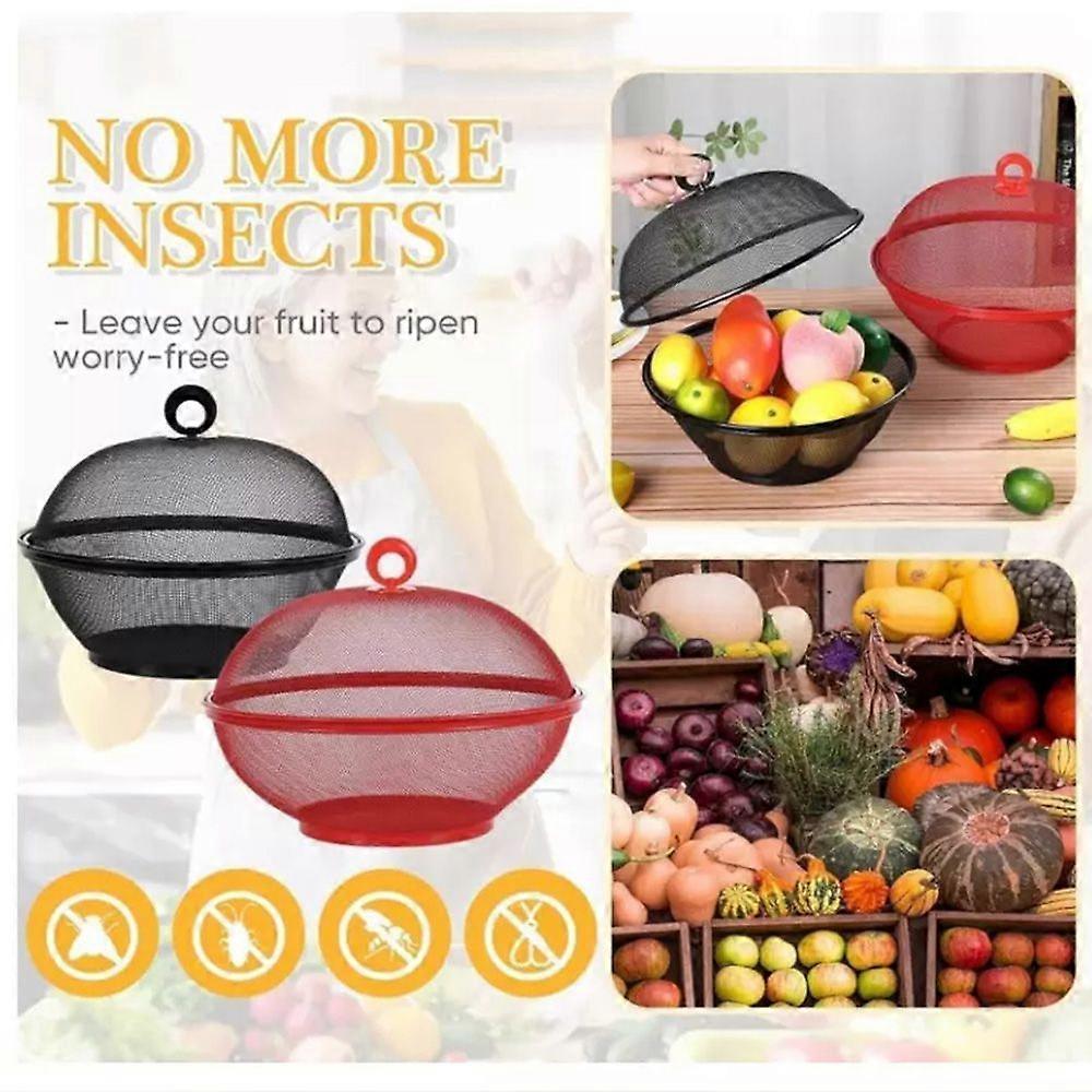 Fruchtfliegensichere Obstschale, Großer Netz-Obstkorb mit Deckel