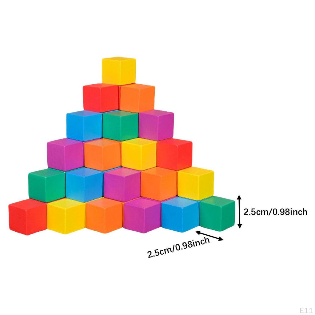 And Sorting Cubes, Math Toy for Early Learning, Versatile, Colorful Square Wooden Blocks Puzzles