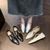 European Mary Jane Shoes 2025 New French Pointed T-word with Shallow Mouth Low Heel Single Shoes Women's Comfortable Work Shoes Tide