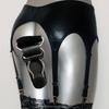 Neue Schwarze Sexy Metallclips Strumpfhalter Gothic Harajuku Stil Kunstleder Strumpfhalter Sexy Dessous Y-Haken Latex Fetisch Strumpfhaltergürtel