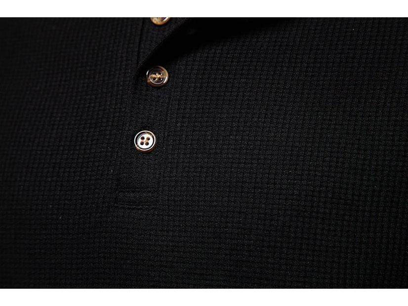 Men's Four-Button Waffle Knit Henley Long Sleeve T-Shirt