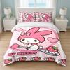 My Melody Bedroom 3Pcs Bedding Set Soft Bed Sheet Pillowcases Home Bedding Decoration