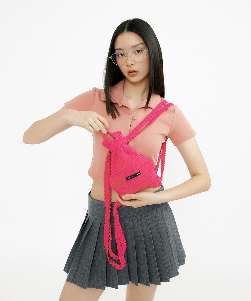 Pleatsmama Mini Bow Backpack Pink