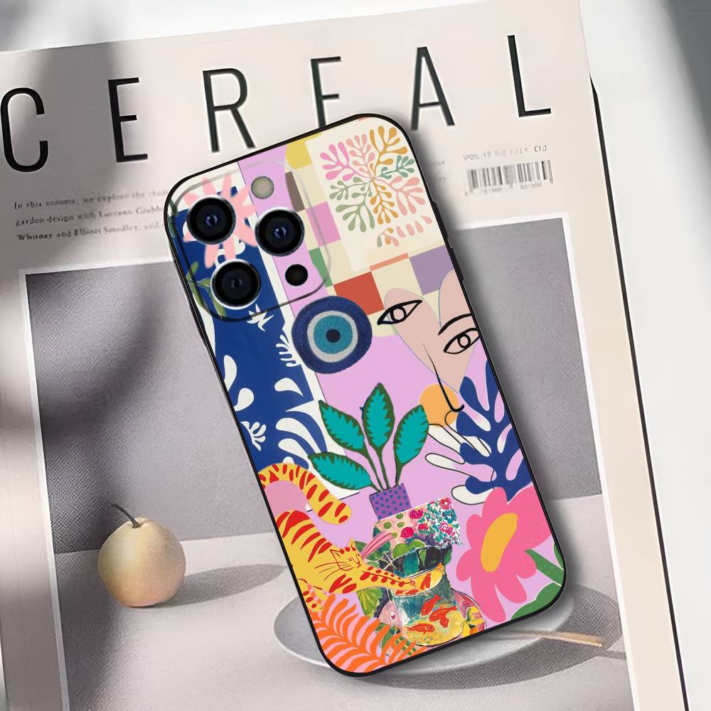 Master of Color Henri Matisse Painting Phone Case For IPhone 17,16,15,14,13,12,11,Plus,Pro,Max,Plus,XS,soft case Black silicone