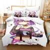 Hololive Neko Mata Okayu Bedding Set Single Twin Full Queen King Size Bed Set Aldult Kid Bedroom Duvetcover Sets 3D Print Kawaii