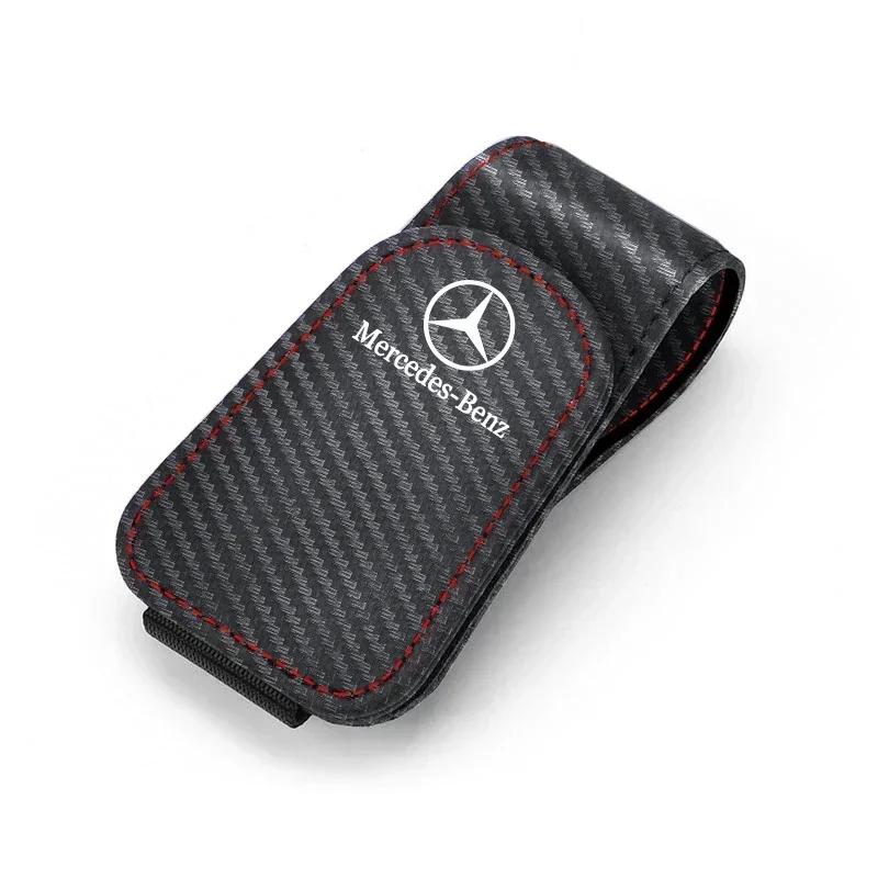 

2025 Hot 1X Car Glasses Sun Visor Box Auto Sunglasses Clip Card Accessories For Mercedes Benz AMG W203 W206 W220 W205 W211 W212