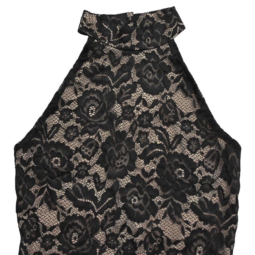 Women's Sexy Halter Lace Sleeveless Split Dress - European/American Fashion